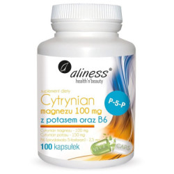 Cytrynian Magnezu 100 mg z potasem i B6,100 kapsułek Aliness suplement diety