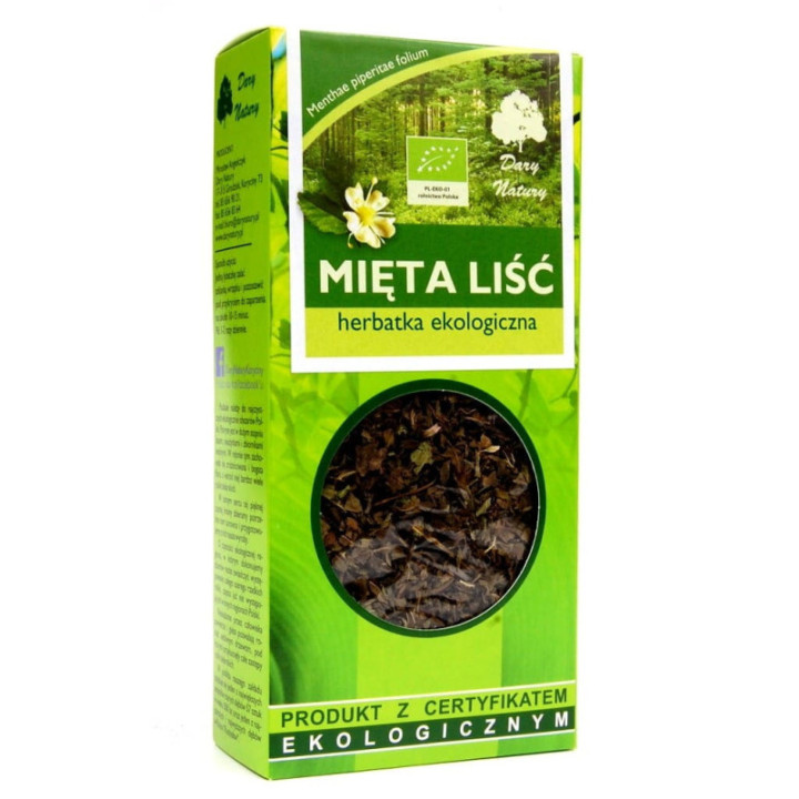 BIO Liść MIĘTY 25 gramów Dary Natury