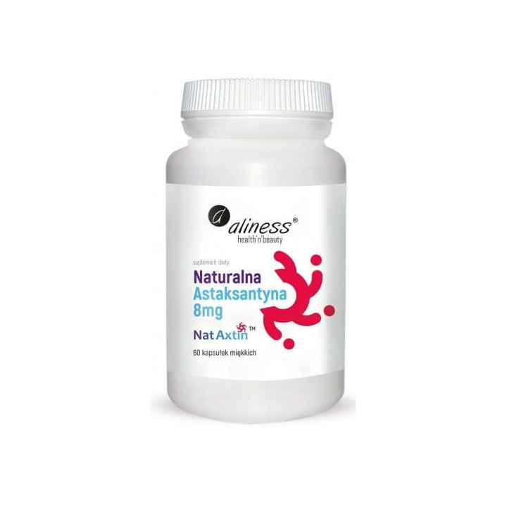 Naturalna Astaksantyna Nat Axtin 8mg x 60 kapsułek Aliness suplement diety