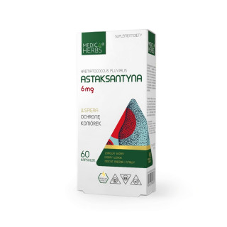 Astaksantyna 6 mg Medica Herbs 60 kapsułek suplement diety