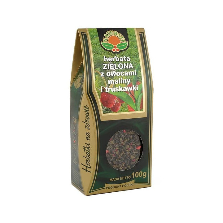 Herbata ZIELONA Z OWOCAMI MALINY I TRUSKAWKI 100 g - Natura Wita