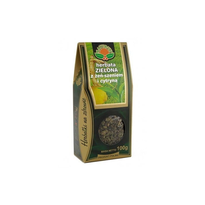 Herbata ZIELONA Z ŻEŃ-SZENIEM I CYTRYNĄ 100 g - Natura Wita
