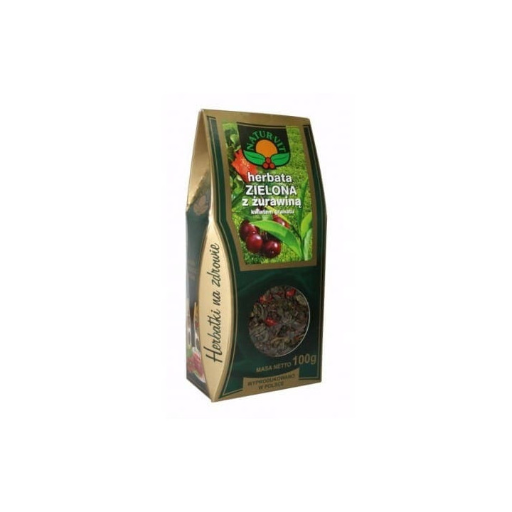 Herbata ZIELONA Z ŻURAWINĄ I KWIATEM GRANATU 100 g - Natura Wita