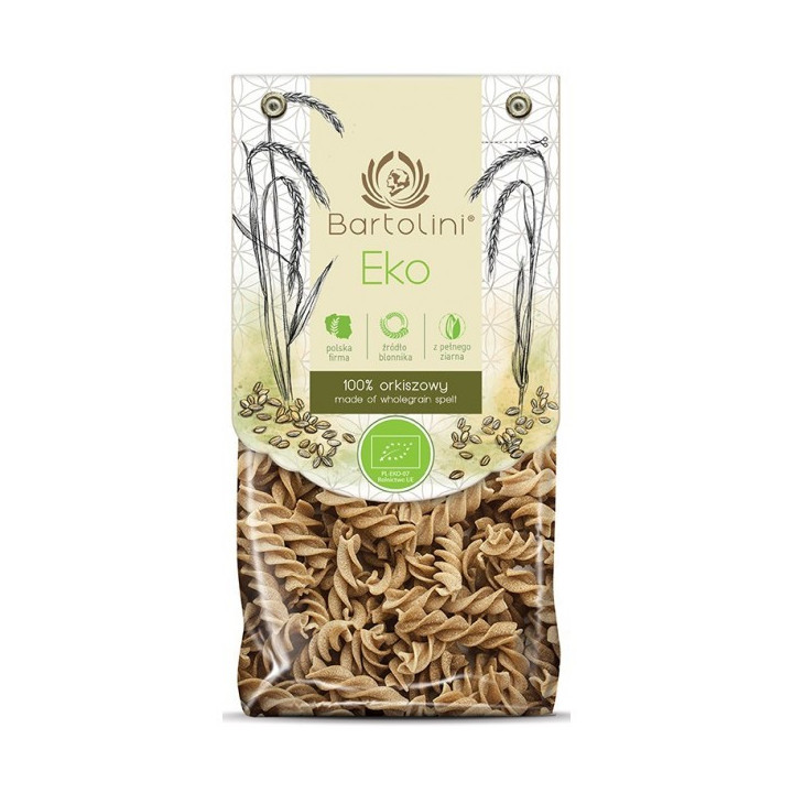 BIO Makaron Pełnoziarnisty Świderki orkiszowy Bartolini 250 g