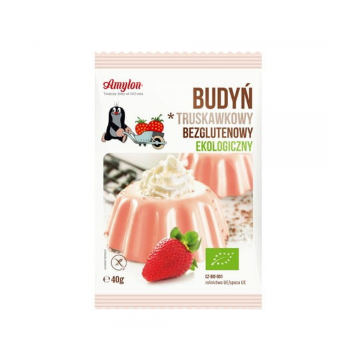 BIO Budyń Truskawkowy bezglutenowy Amylon 40 g