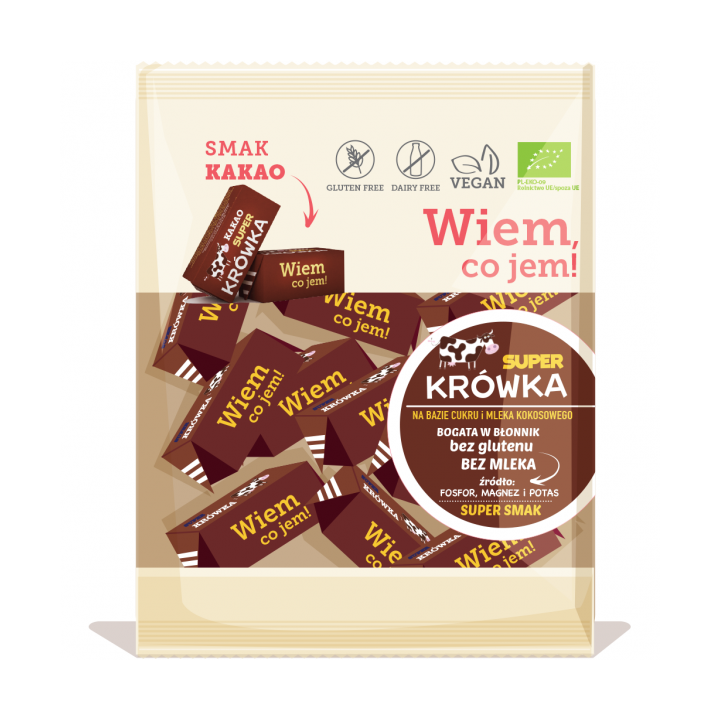 BIO krówki kakaowe bezglutenowe - 150 g - Super Krówka