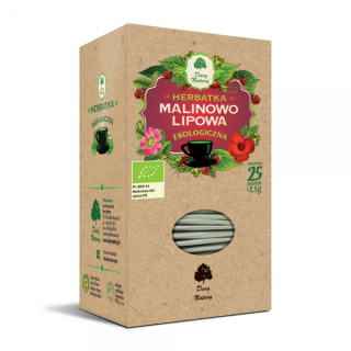 BIO herbatka malinowo-lipowa 25 saszetek Dary Natury 62,5 g
