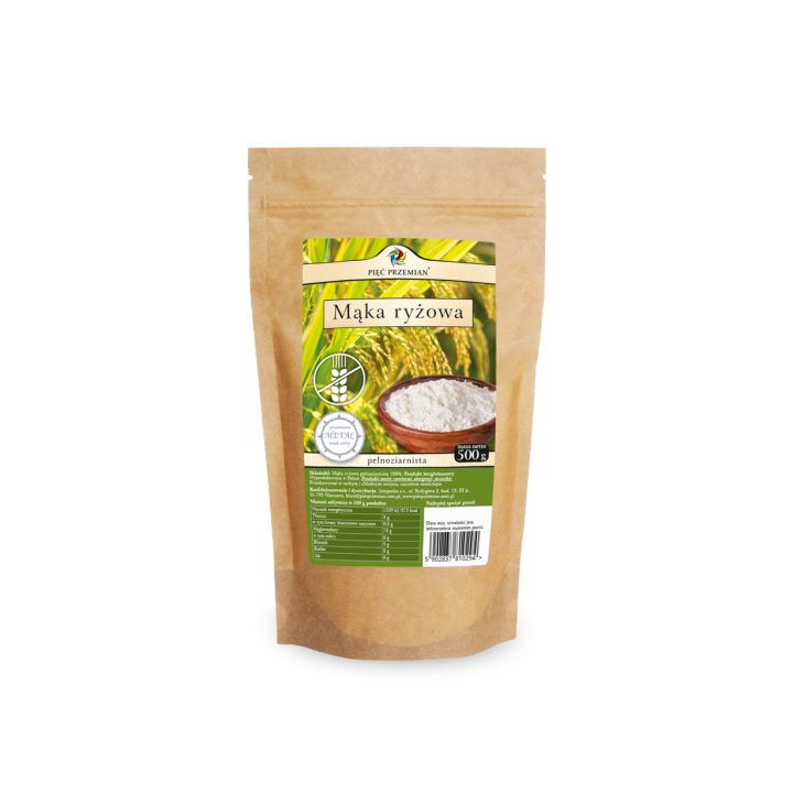 Mąka RYŻOWA bezglutenowa pełnoziarnista 500 g