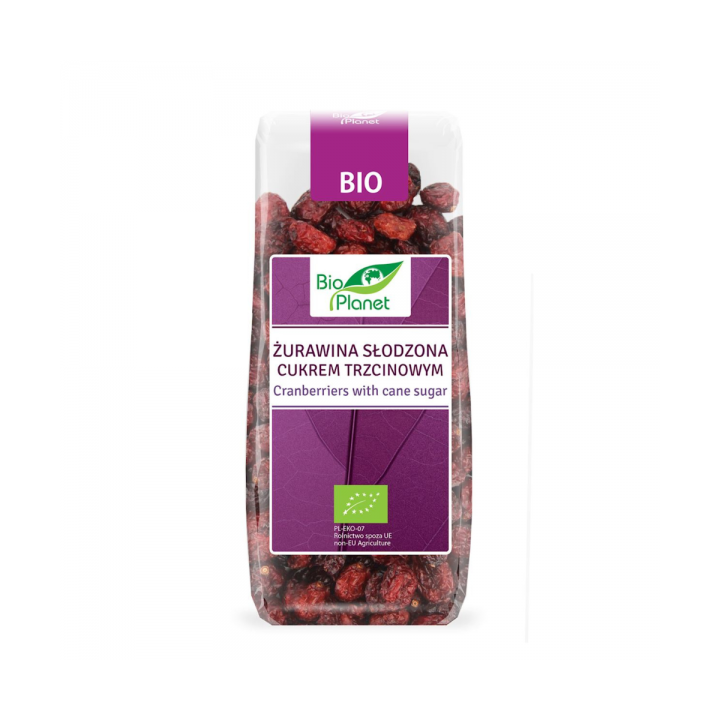 BIO żurawina słodzona cukrem trzcinowym BIO Planet 100 g