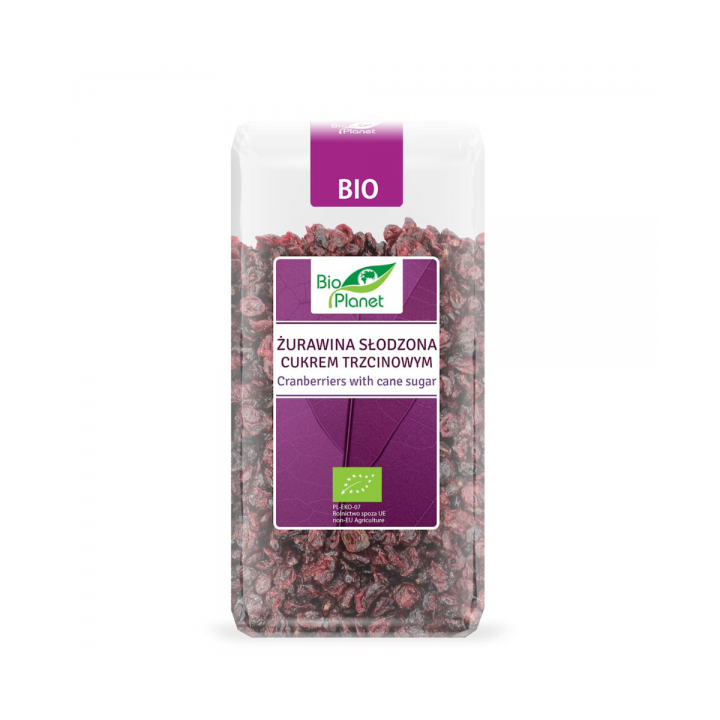 BIO żurawina słodzona cukrem trzcinowym BIO Planet 400 g