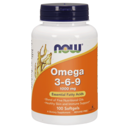 Omega 3-6-9, 1000 mg – 100 kapsułek Now Foods suplement diety