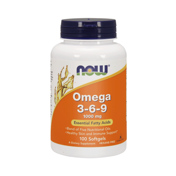 Omega 3-6-9, 1000 mg – 100 kapsułek Now Foods suplement diety
