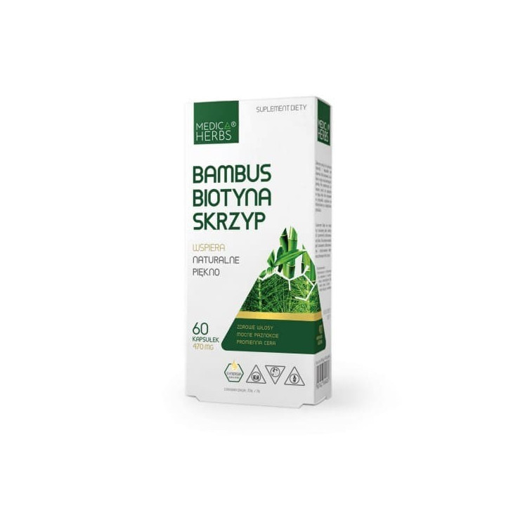 Bambus Biotyna Skrzyp 60 kapsułek suplement diety - Medica Herbs