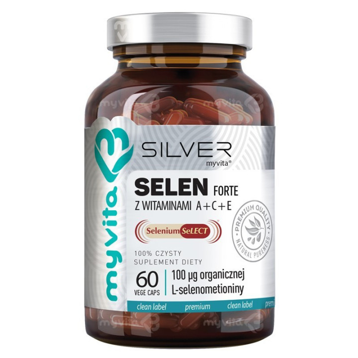 Selen (+ witamina A, C, E) Silver Myvita 60 kapsułek suplement diety