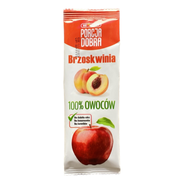 Listki owocowe Porcja dobra JABŁKOWO - BRZOSKWINIOWA PRZEKĄSKA 16 g