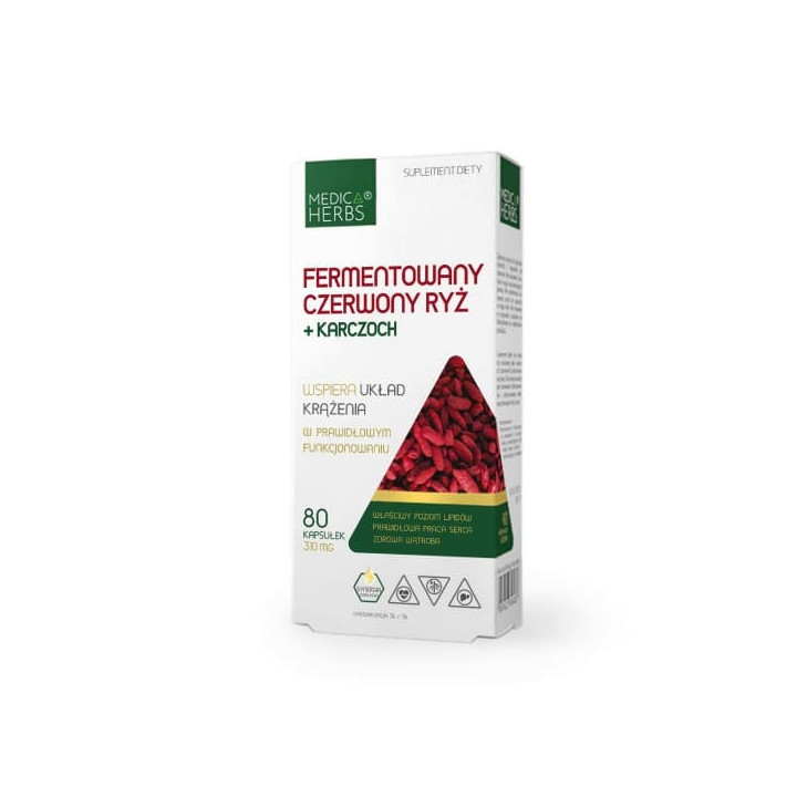 Fermentowany czerwony ryż + karczoch Medica Herbs 80 kapsułek suplement diety