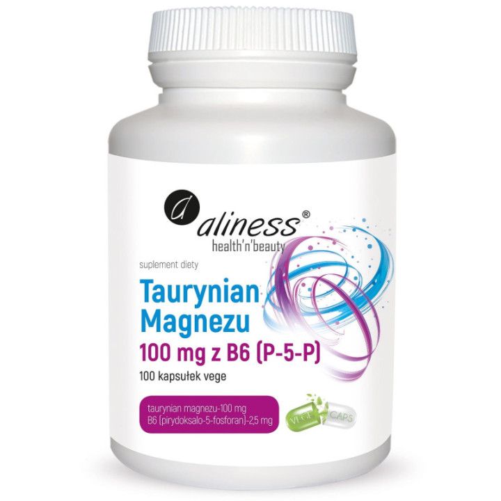 Taurynian magnezu z B B6 Aliness 100 mg 100 wege kaps suplement diety
