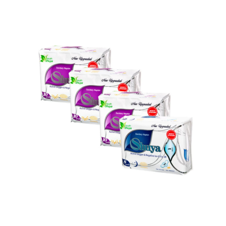 Zestaw Shuya Health - 3 opakowania podpasek dziennych, 1 nocnych