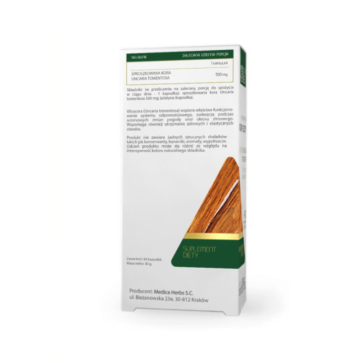 Vilcacora (Cat’s Claw) suplement diety Medica Herbs 60 kapsułek