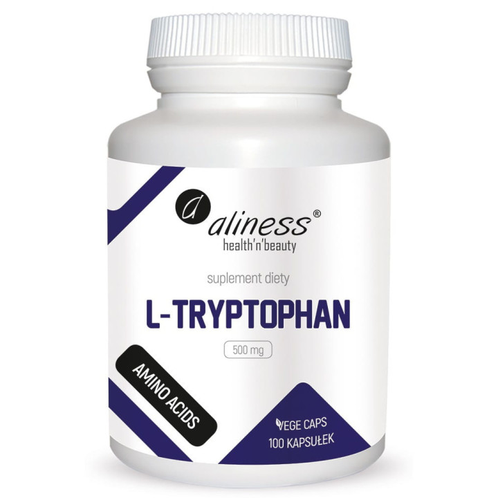 L-Tryptophan 500 mg 100 wege kapsułek Aliness suplement diety