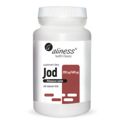 Jod (jodek potasu) 200 µg/400 µg x 200 wegańskich kapsułek Aliness suplement diety