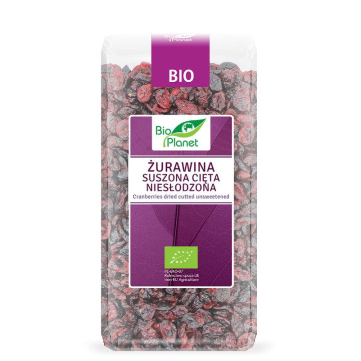 BIO żurawina suszona cięta niesłodzona BIO Planet 400 g