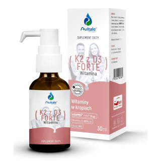 Witamina K2 z D3 FORTE w kroplach 30 ml Avitale suplement diety