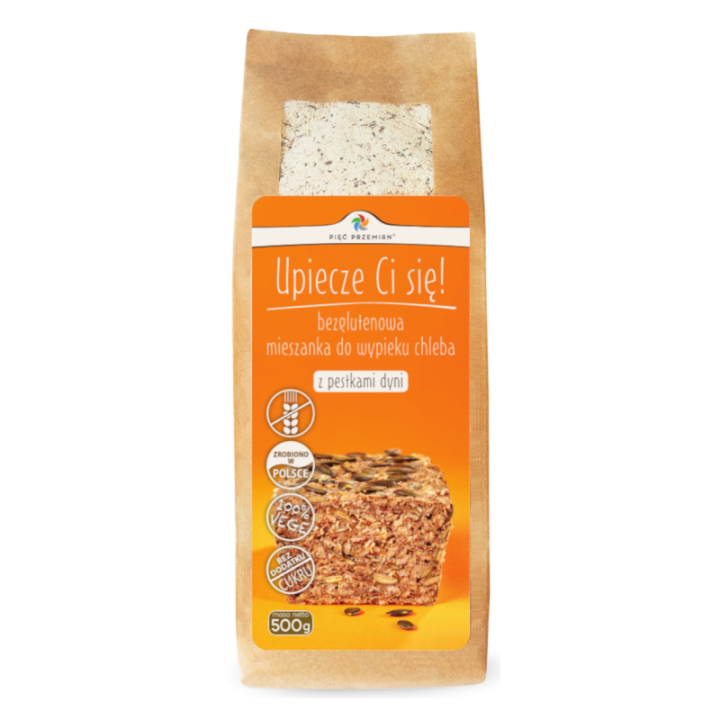 Mieszanka chleba bezglutenowego z dynią 500 g Pięć Przemian