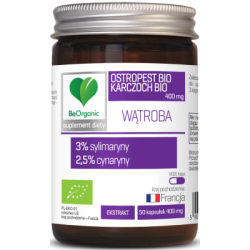 Ostropest BIO 3% + Karczoch BIO 2,5%, 400 mg x 50 kapsułek Wątroba BeOrganic suplement diety