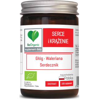 Serce i Krążenie BIO 500 mg x 100 tabletek suplement diety BeOrganic