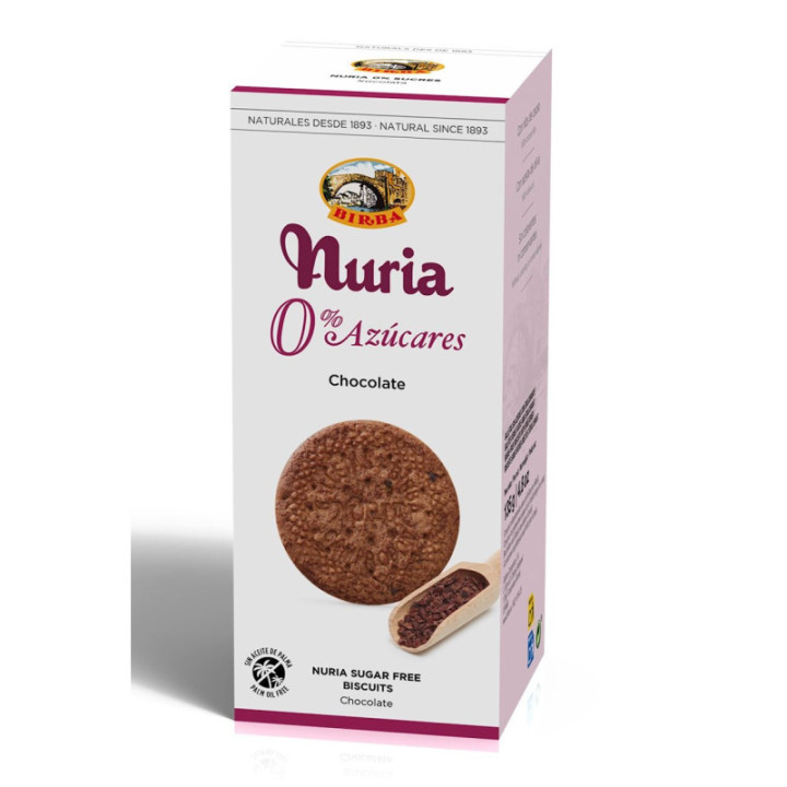 Ciastka z czekoladą i ziarnami kakao bez cukru 135 g Birba