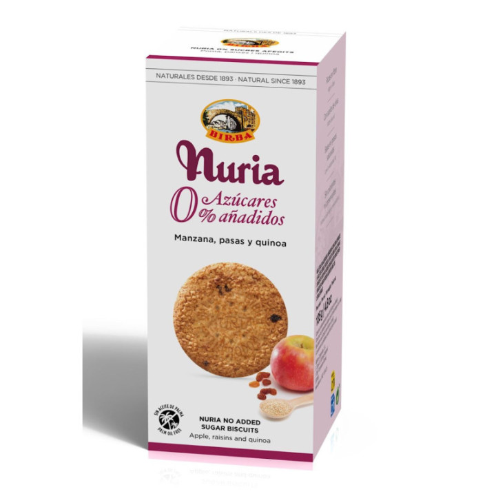 Ciastka z jabłkiem, rodzynkami i quinoa bez dodatku cukru 135 g Birba