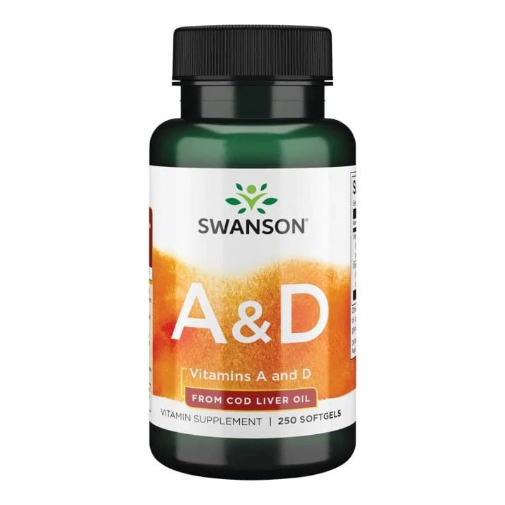 Witamina A + D 250 kapsułek Swanson suplement diety