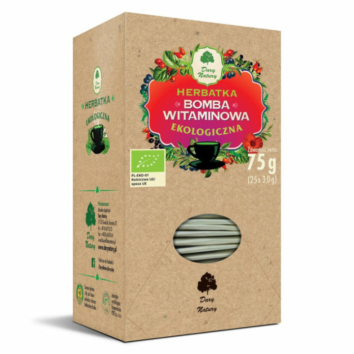 BIO Herbatka Bomba WITAMINOWA 25 SASZETEK Dary Natury 75 g