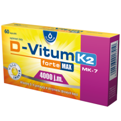 D-Vitum Forte MAX witamina D + K2 +MK 7 60 kapsułek Oleaofarm suplement diety