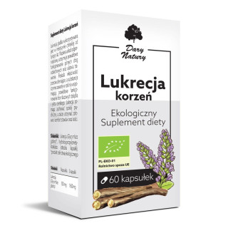 Lukrecja korzeń BIO 60 kapsułek Dary Natury suplement diety