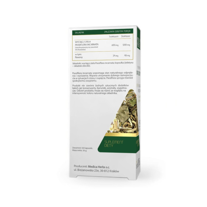 Passiflora 600 mg Medica Herbs suplement diety 60 kapsułek