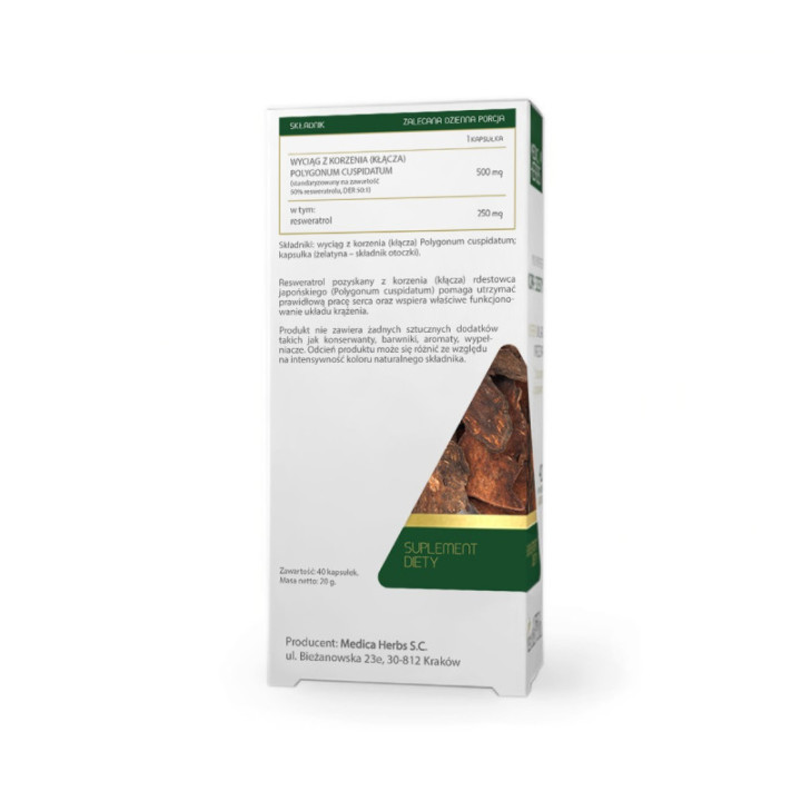 Resweratrol Forte 500 mg 40 kapsułek Medica Herbs suplement diety