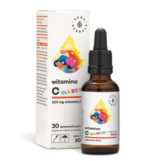 Witamina C dla dzieci – krople 30 ml | Aura Herbals – 100 mg na porcję