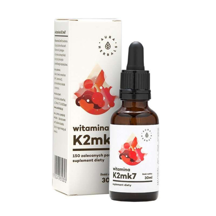 AURA HERBALS Witamina K2mk7 - krople 30 ml suplement diety