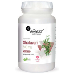 Shatavari ekstrakt 30% 500mg 100 kapsułek vege Aliness suplement diety
