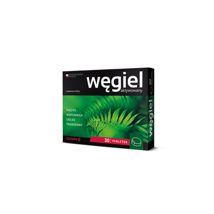 Węgiel aktywowany 30 tabletek COLFARM suplement diety