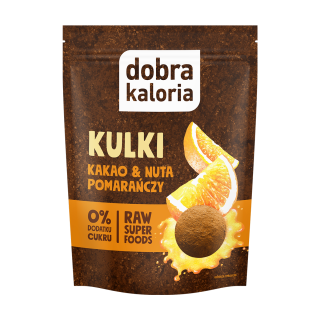 DOBRA KALORIA Kulki Kakao & Nuta pomarańczy 65 g KUBARA