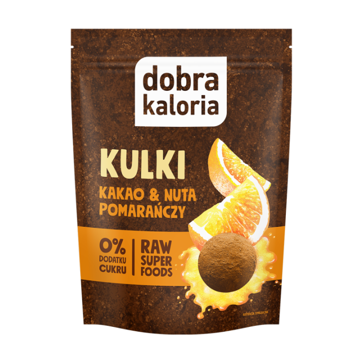 DOBRA KALORIA Kulki Kakao & Nuta pomarańczy 65 g KUBARA