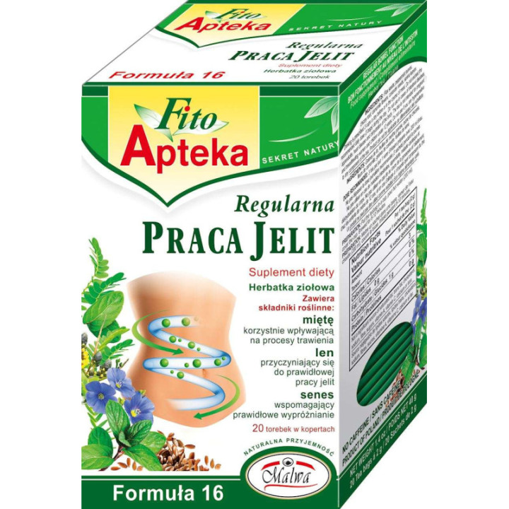 Regularna Praca Jelit herbatka 20*2g MALWA 100 g
