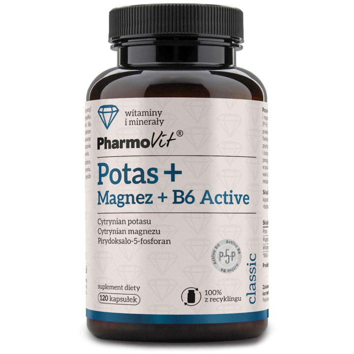 Potas + Magnez + Witamina B6 Active 120 kapsułek - Pharmovit (classic) suplement diety