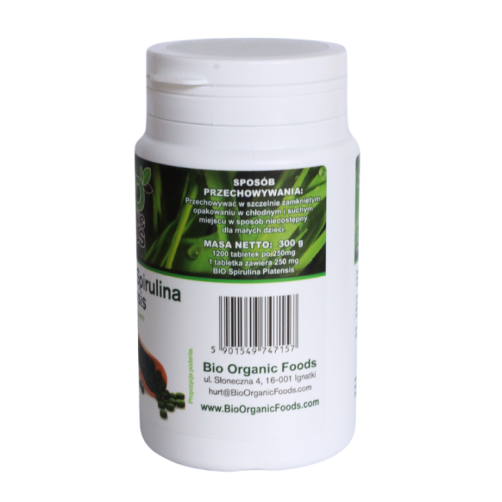 BIO Spirulina Platensis – 1200 Tabletek, Naturalne Wsparcie Zdrowia