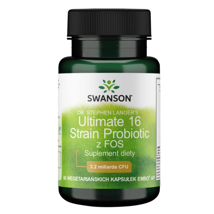 Swanson 16 Strain Probiotic 60 kaps. + FOS