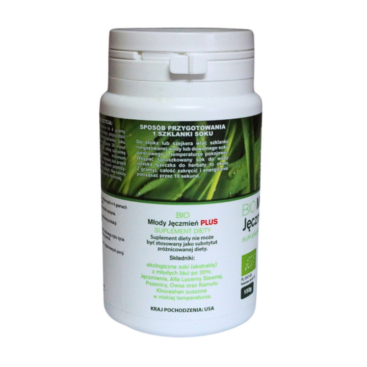 BIO Młody Jęczmień PLUS – 5 Ekologicznych Superfoods dla Zdrowia
