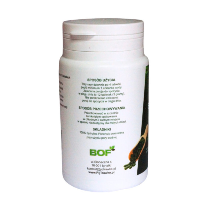 BIO Spirulina Platensis – 1200 Tabletek, Naturalne Źródło Witaminy B